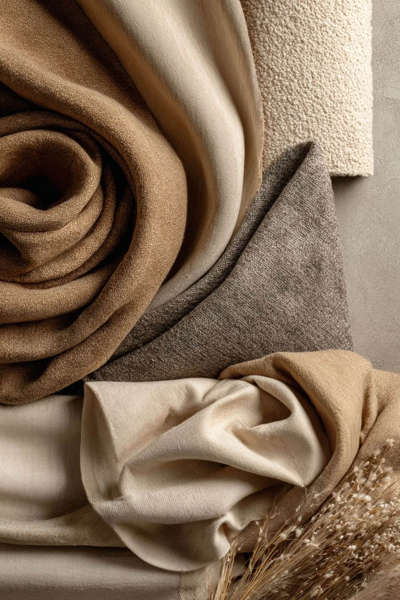 Son&Bear upholstery fabrics, draped and folded